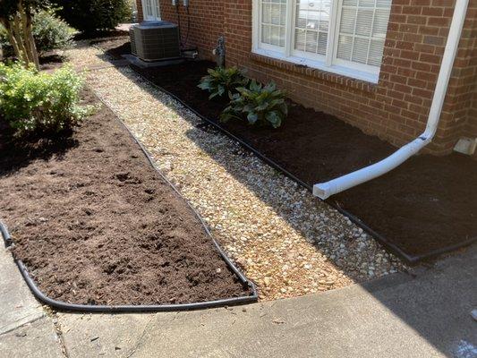 Mulch and Rock Installation