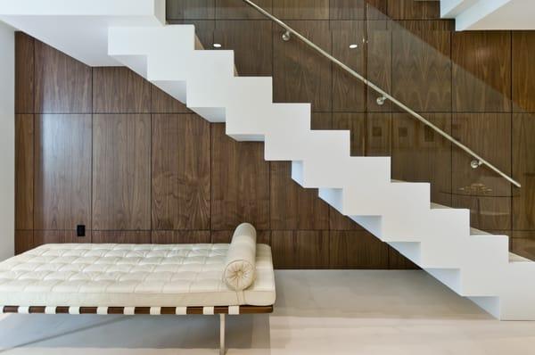 Love the contrast between the walnut wall panels and the stairs at 1507 Noe which we sold in 2012.