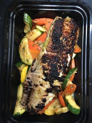 Blackened Tilapia with veggies. Absolutely delicious!