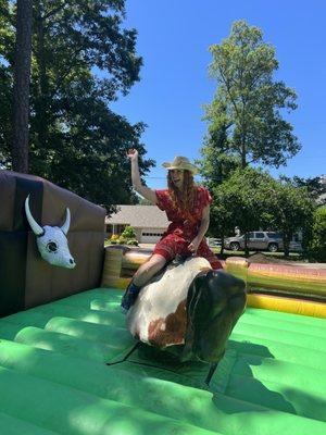 the adults also had fun on the bull!