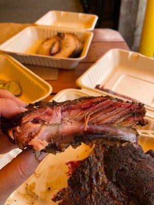 Look at those ribs? St Louis ribs are my favorite, and these were so tender!