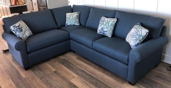 Custom sectional by Tideline. Customize to your space with your dimensions.