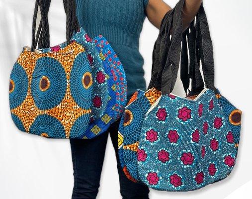 African tote bags. Available on our Etsy and website www.info@quwc