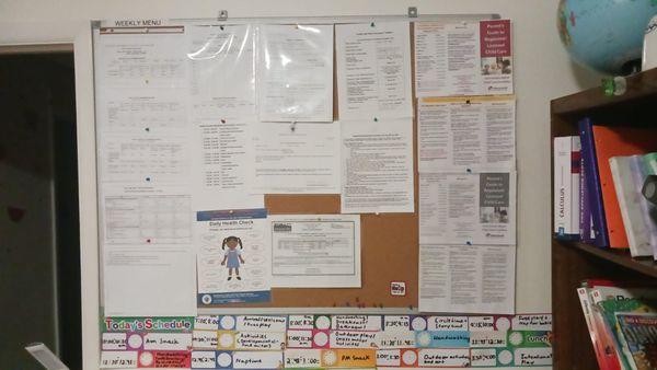 Mane Daycare features a communication board to keep parents well-informed and engaged.