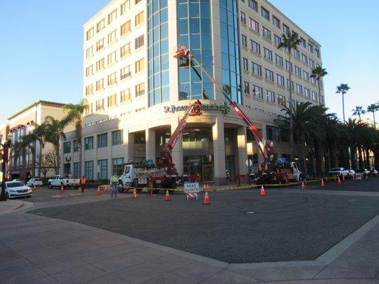 Sign Installation at Providence Hospital Anaheim, CA