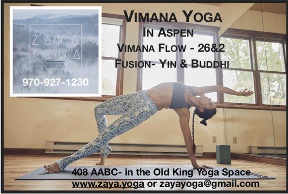 Can't make it to class... Get the Vimana Yoga book online @amazon.com