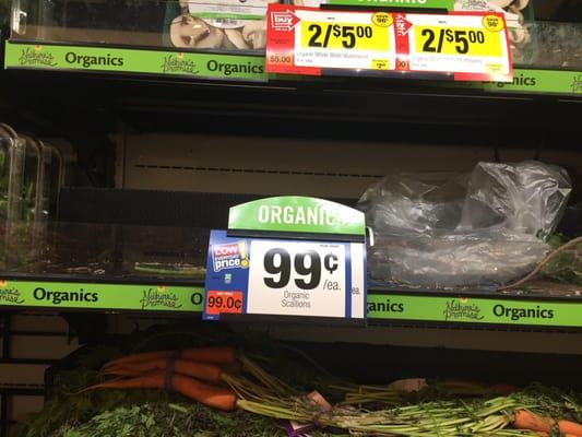 No regular or organic scallions