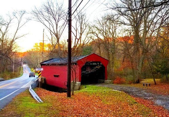 Newtown Township, (Goshen Road) Bartram’s Covered Bridge, built 1860, and on the National Register of Historic Places