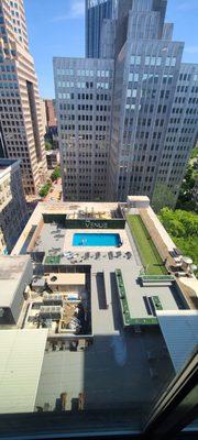 view of the rooftop pool