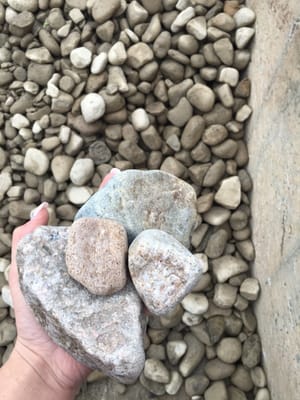 All types of river rock, multiple sizes and colors