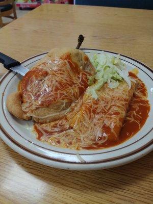 Chili Relleno and Cheese Enchilada