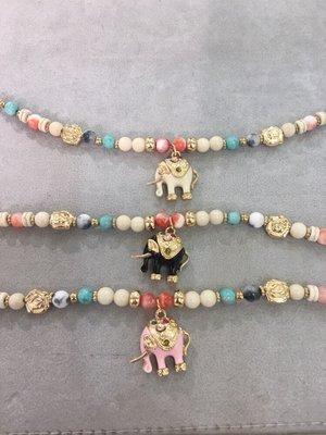 Beads bracelet with hanging elephant