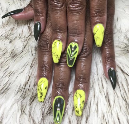 Lime green marble