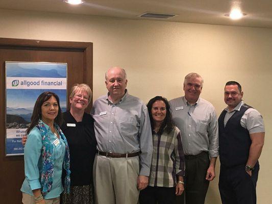 Officers and Directors of Allgood Financial celebrating and posing in front of the new Downtown Historic DeLand location!!