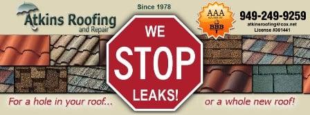 The only Roofing Co. to guarantee "If we can't fix your leak, you don't pay!"