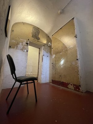 Inside one of the jail cells.