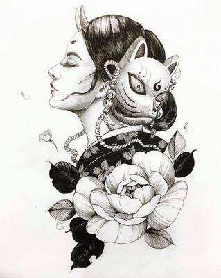 Geisha tattoo design