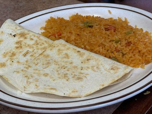 Quesadilla with rice