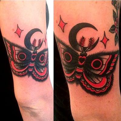 Moth tattoo by Makile