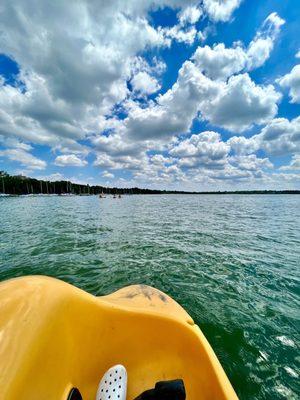 pedal boat rental ($27 an hour)