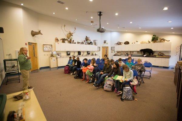 Outdoor Education - In the Raptor Studies class, students learn about different birds of prey and how they live in the wild.