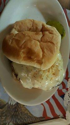 Crab cake on burger