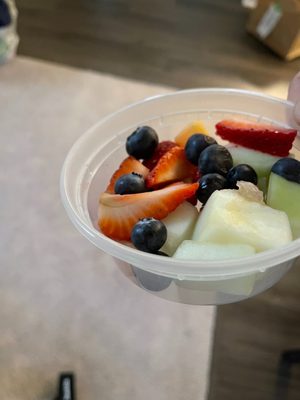 A "bowl" of fruit for $4.95 which is laughable.