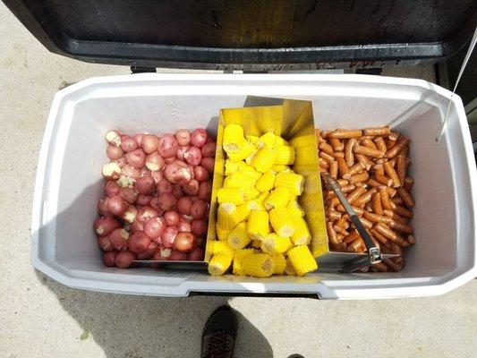 The annual crawfish boil. All you can eat!