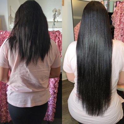 Black Hairextensions "22 microtube