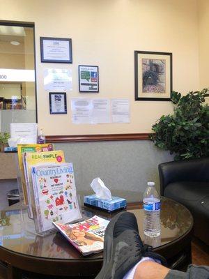 My foot and waiting area