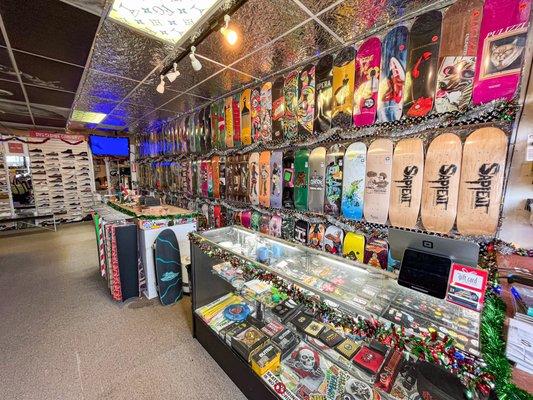 Over 200 skateboard decks in stock.