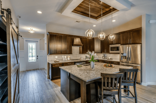 One of many kitchen design options available in new homes in Port St Lucie.