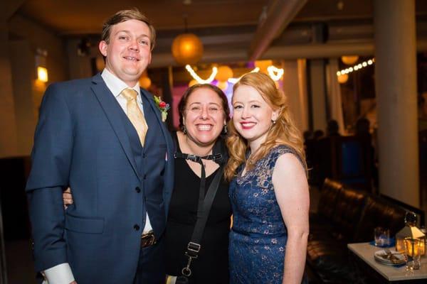 The bride and groom with Ingrid at the end of the night