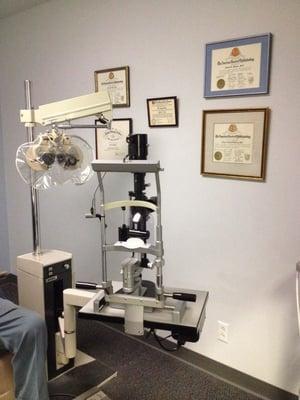 Stat of the art eye exam equipment.