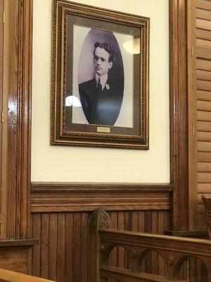 Some of the historic details of courtroom.