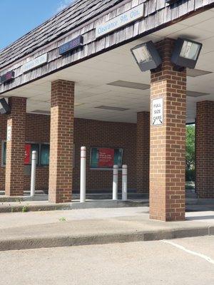 Come inside or use one of the 3 outside ATM's... drive thru  banking is no longer an option