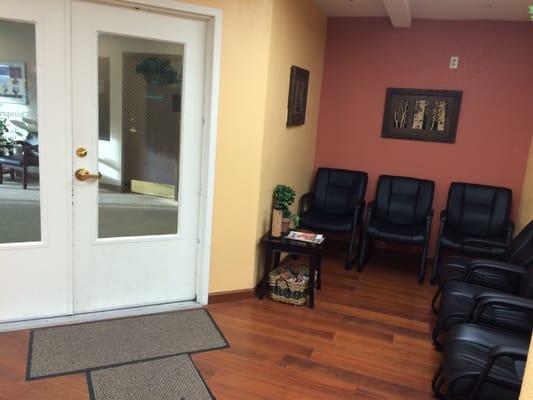 Reception seating area inside our office