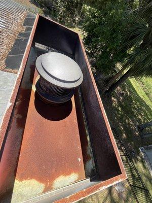 Repairing a rusty chimney cup