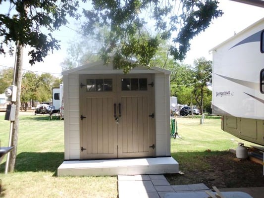 Custom shed installation available from our handyman service team.