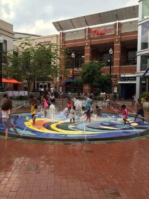 Kids playing at Fountain Plaza