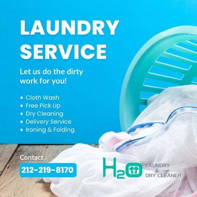 Tripping over that pile of dirty laundry? We'll take care of
it in less than 24 hours!