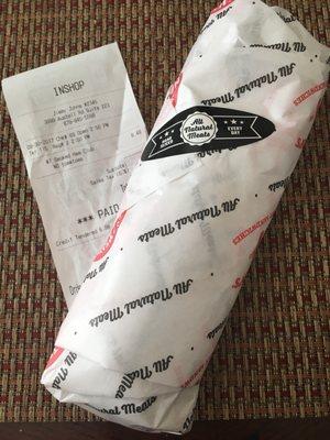 Nicely wrapped sandwich!