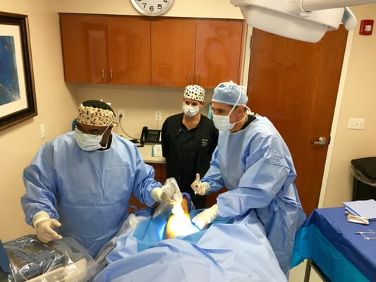 A patient undergoing a vein procedure at the center. Procedures take about 45 mins and patients may return to work the next day.