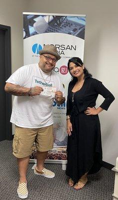 Latina 92.1 DJ/hostess Canelita and I.