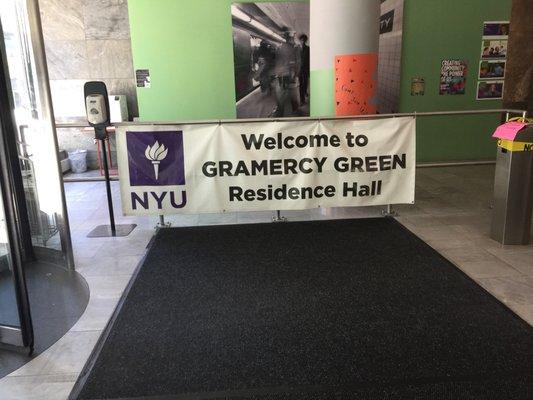 Welcome to NYU! Lobby.