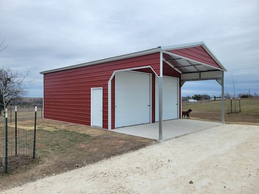 24' x 35' x 12' with 24' x 25' enclosed