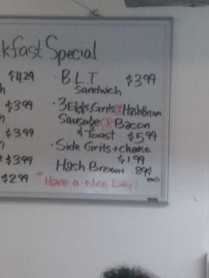 2nd half of the breakfast menu(they open at 8)