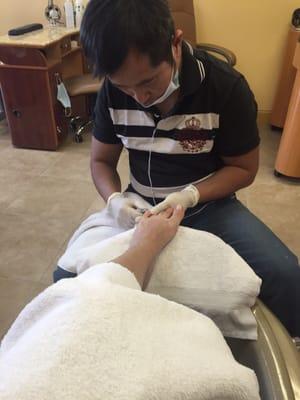 Getting the best pedicure of my life!