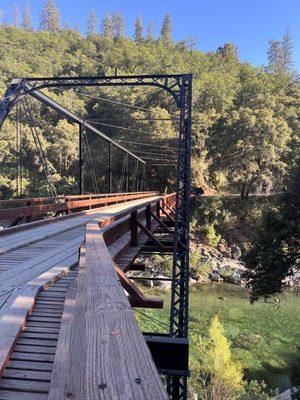 One way bridge crossing over the river