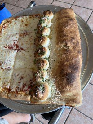 Pizza, knots, and calzone in one